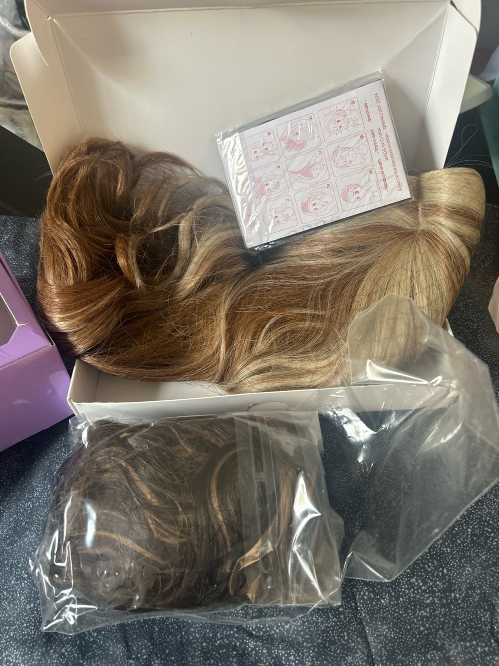 Synthetic Wig Bundle — Long Blonde Ombre + Dark Brown Wavy